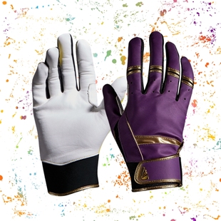 翅膀2026款打击手套棒球垒球羊皮训练加厚高寿命可印号码紫色