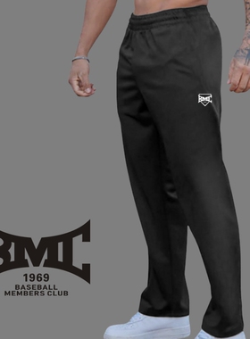 BMC 综合训练 健身 日常 直筒运动长裤 黑色 四季款 速干 弹力