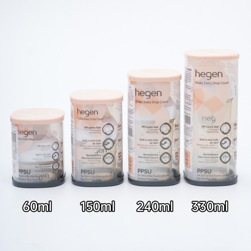 hegen奶瓶赫根新加坡进口新生婴儿宝宝断奶母乳方形防胀气宽口径