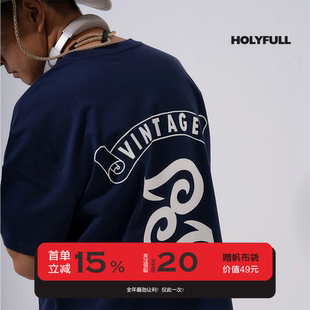 厚礼福320克重磅冰肤短袖T恤复古机车宽松休闲圆领上衣