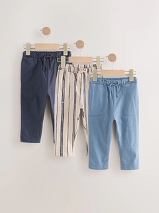 现货英国Next童装春秋男童男宝男孩柔软舒适系绳休闲裤萝卜裤子3