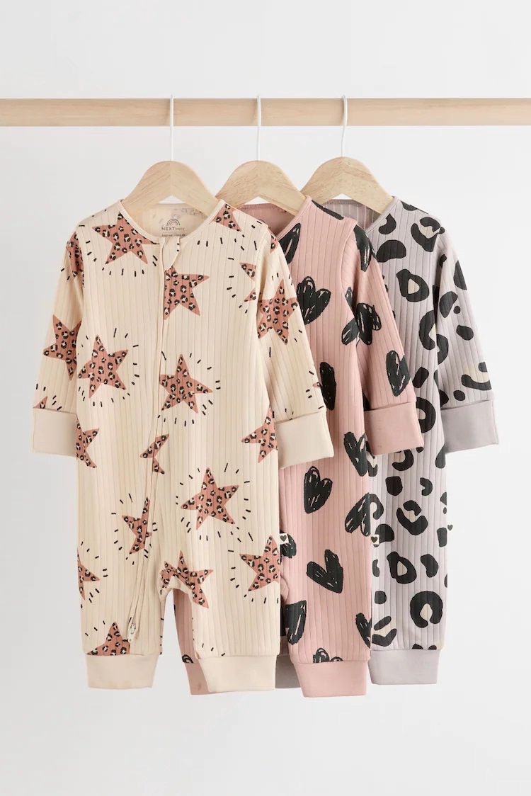 现货英国NEXT春秋婴儿男女宝宝星星长袖双向拉链不包脚连体衣爬服