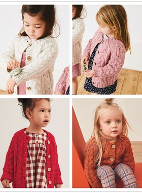 现货英国NEXT女童麻花粗毛衣女宝婴儿白色/红色开衫洋气针织衫冬