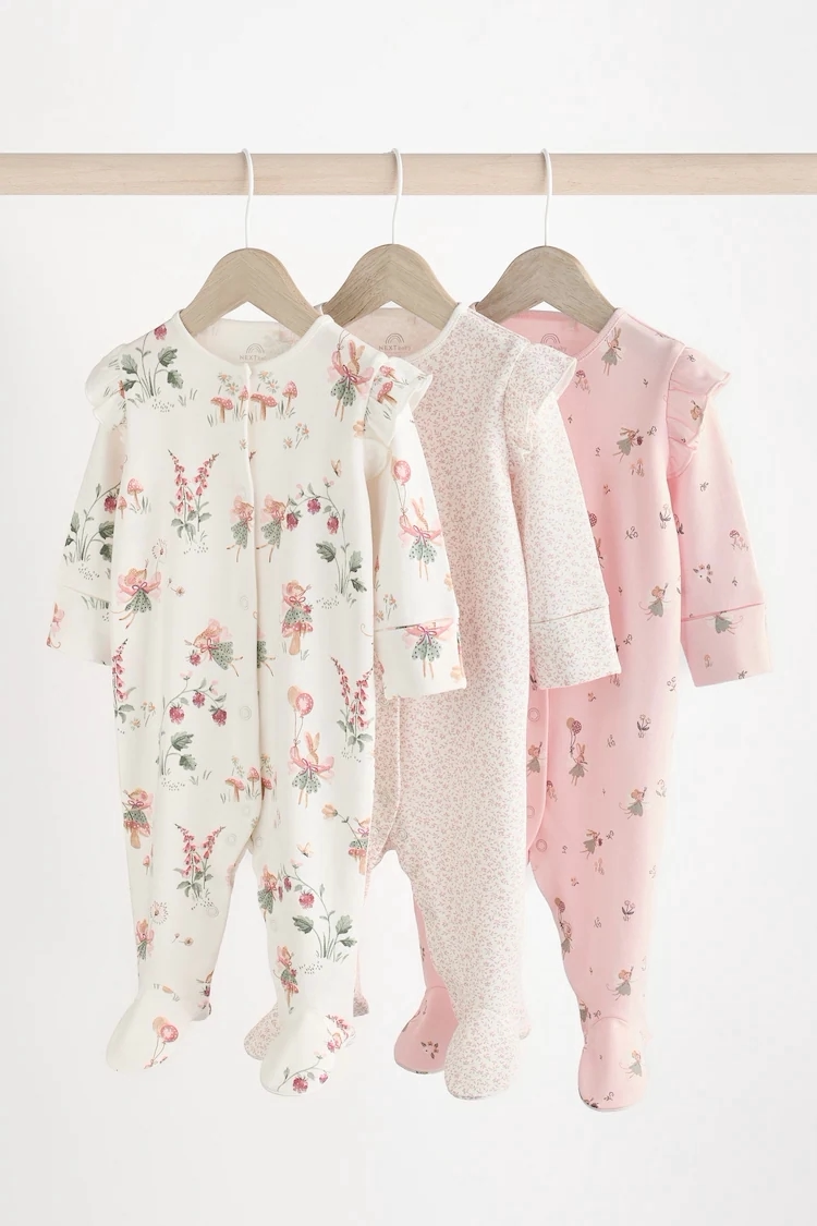 现货进口英国NEXT童装婴儿长袖连体衣宝宝衣服纯棉连身衣爬服3件