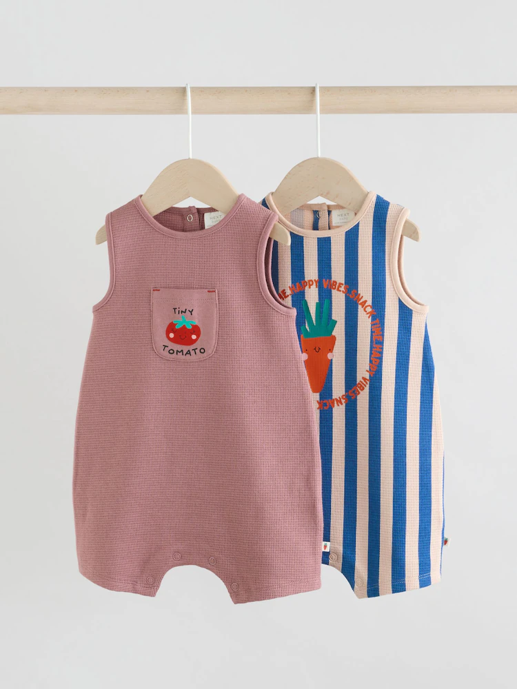 现货英国Next童装25新生婴儿男女宝宝背心无袖连体连身衣爬服2件