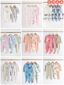 现货英国NEXT秋婴儿长袖 纯棉包脚连体衣哈衣男女宝宝睡衣爬服3件