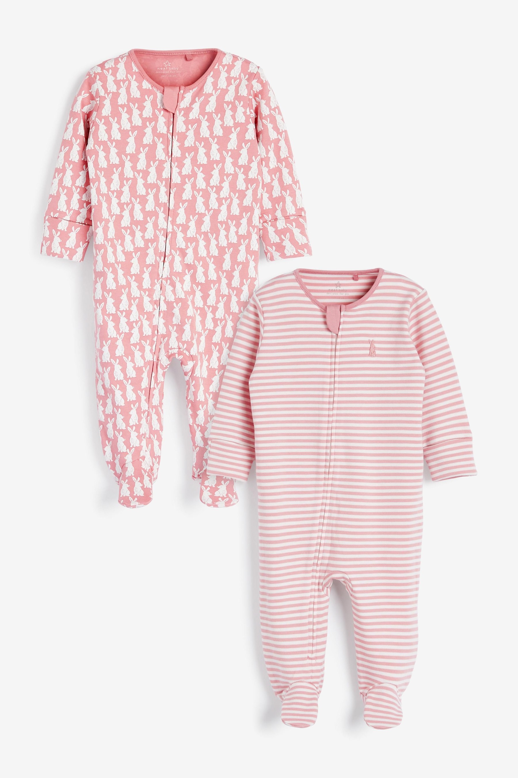 现货英国next兔子印花2件连体衣