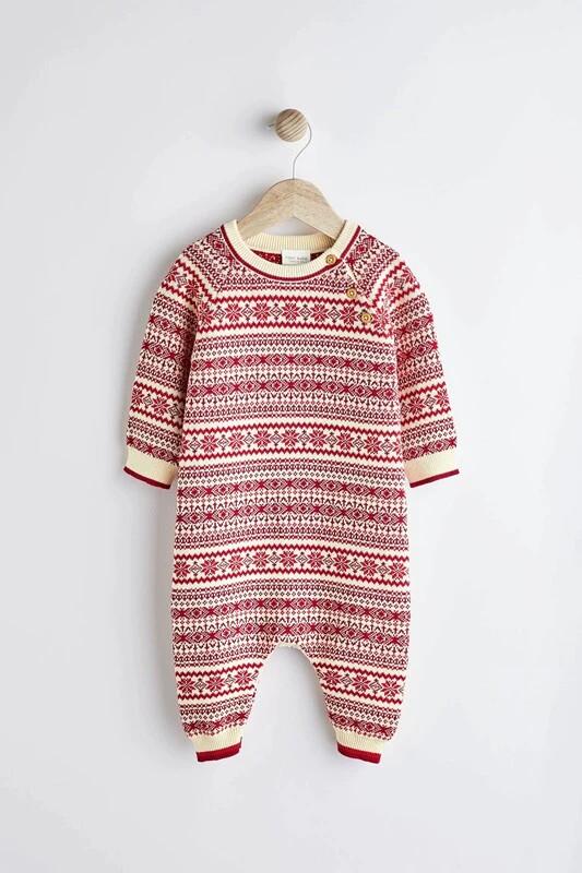 现货英国NEXT童装正品秋冬男宝宝婴儿纯棉针织连体衣连身裤爬服