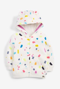 现货英国NEXT童装女童女宝宝拉链加绒卫衣连帽外套夹克衫裤子套装