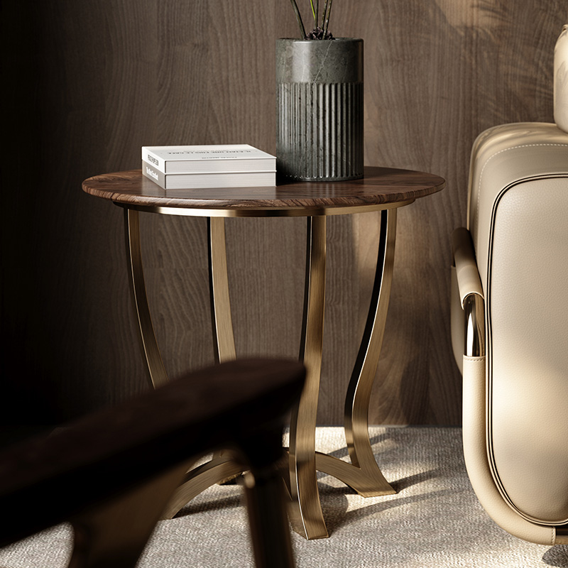 TAZA黑胡桃木角几别墅