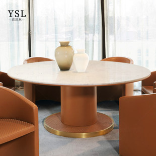 dining marble table style Ludovica老钱风圆餐桌大理石Medieval