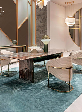 Visionnaire大理石长餐桌Luxury-Style Marble Long Dining Table