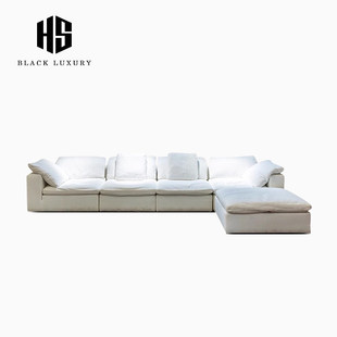 HEISHE SOFA云沙发cloud奶油风客厅可拆洗棉麻布艺沙发贵妃组合