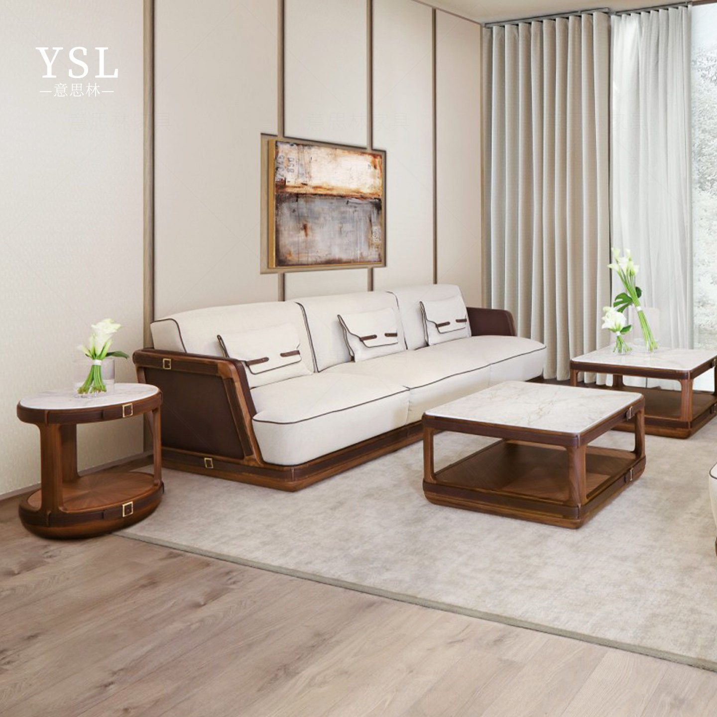 Ludovica沙发纯实木真皮