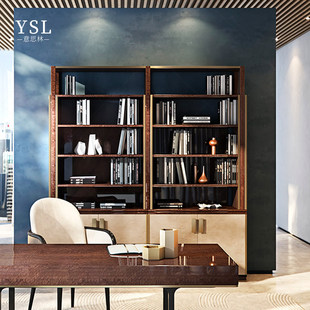 Capital家具意式 轻奢实木高端置物架别墅高级感书架定制