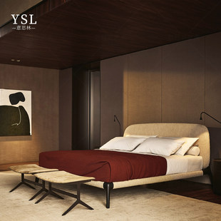 double fabric bed minimalist Poliform实木布艺双人床Modern