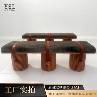 芬迪床尾凳卧室简约实木长凳门厅换鞋 凳坐凳上海工厂直营样品可售