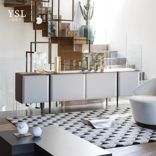 Capital餐边柜家具意式 轻奢简约大理石台面浙江可定制家具