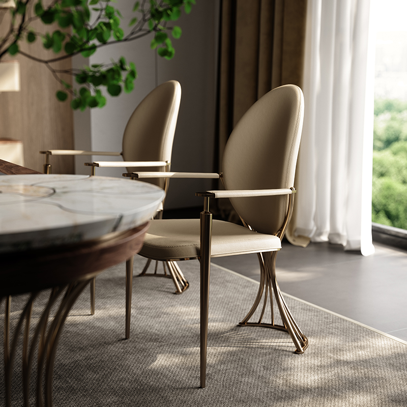 TAZA 轻奢客人椅 大平层全屋搭配茶室书房系列 现代全真皮椅子