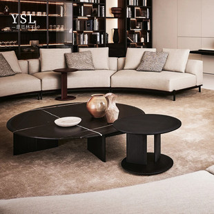 Poliform大理石茶几家具意式简约现代别墅家用客厅咖啡桌定制