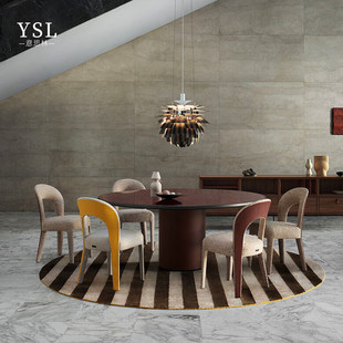 Fendi家具芬迪餐椅意式 极简布艺无扶手椅子高端家具杭州高端定制