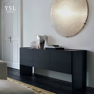 Poliform餐边柜家具意式简约现代实木别墅玄关柜边柜定制