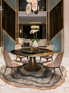 Visionnaire大理石餐桌Luxury-Style Marble Round Dining Table