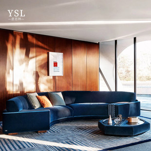 Fendi芬迪简约弧形沙发Simple curved fabric sofa上海工厂直营