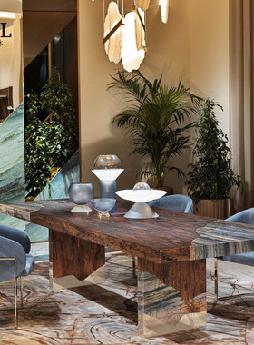 Visionnaire长餐桌独特大理石Luxurious marble dining table上海