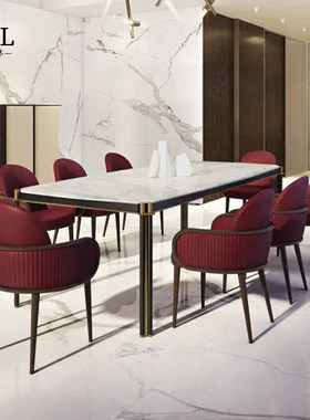 Capita长餐桌Minimalist marble long dining table极简大理石
