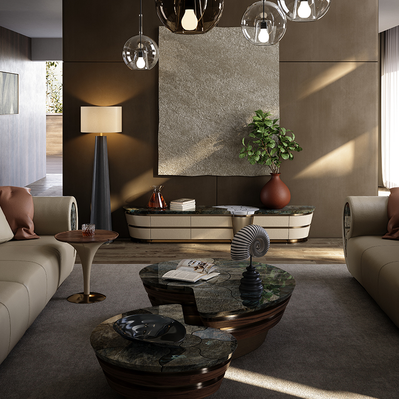 TAZA天然奢石海螺电视柜