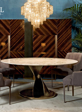 Rugiano Round marble dining table简约独特餐桌北京工厂定制