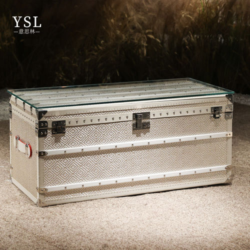 高级感复古储物箱皮革铆