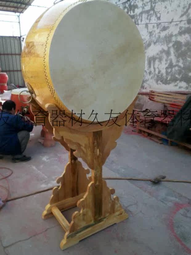 原木色牛皮大鼓寺院鼓实木椿木加厚水牛皮寺庙大鼓法鼓祠堂道场用
