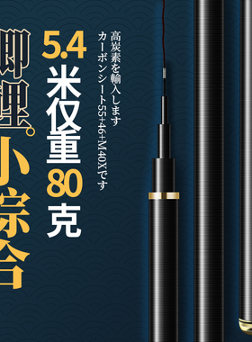 日本进口碳素鱼竿28调5h54超轻硬达瓦卡兹小综合鱼竿手杆翘嘴专用