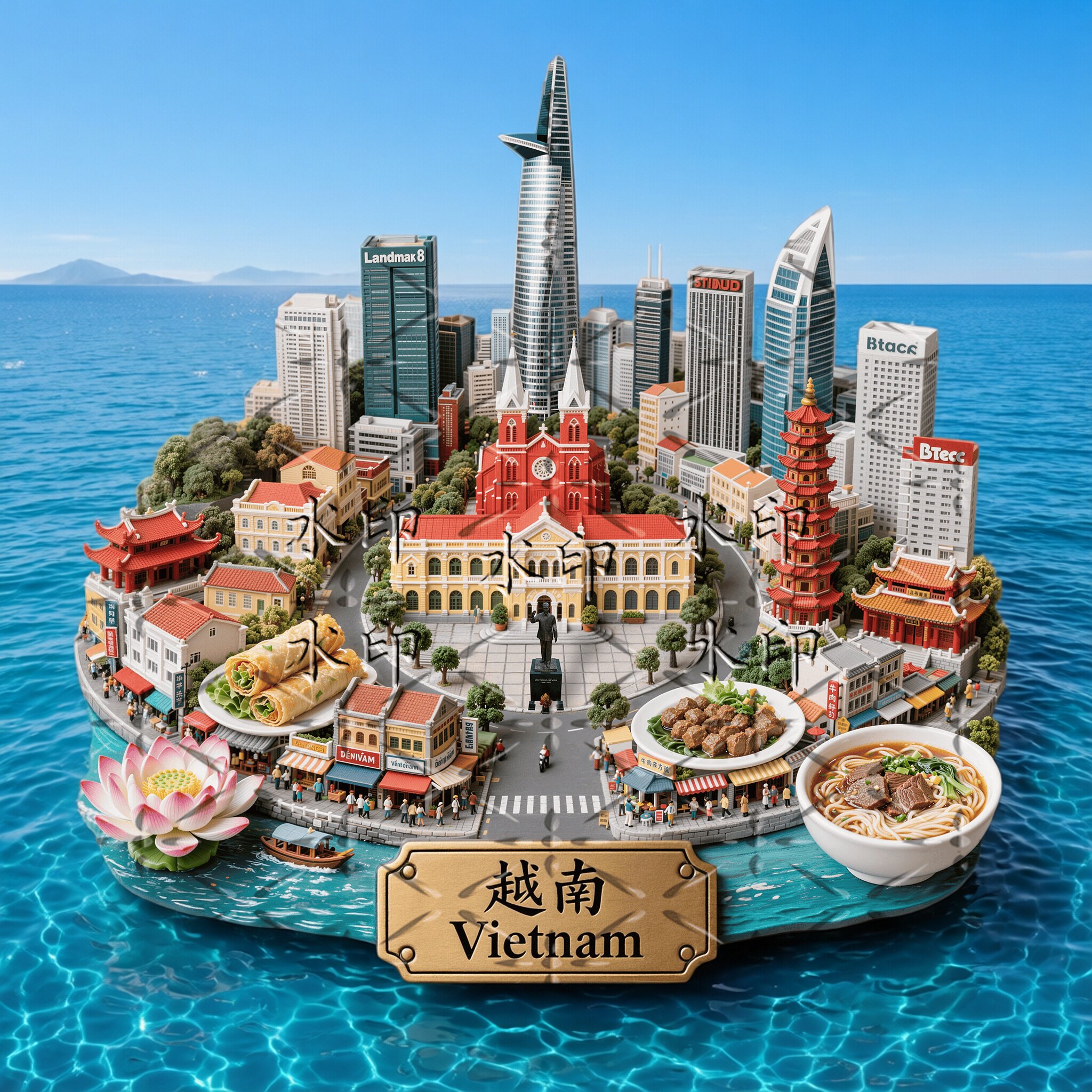越南文创金属冰箱贴纪念伴手礼