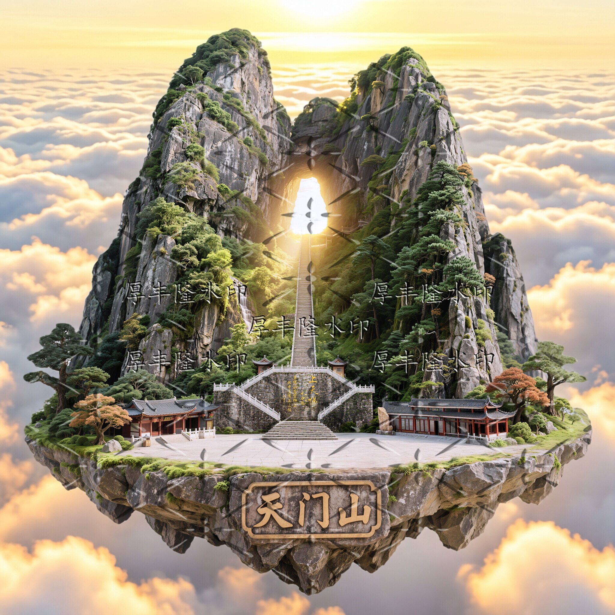 张家界天门山金属立体文创冰箱贴