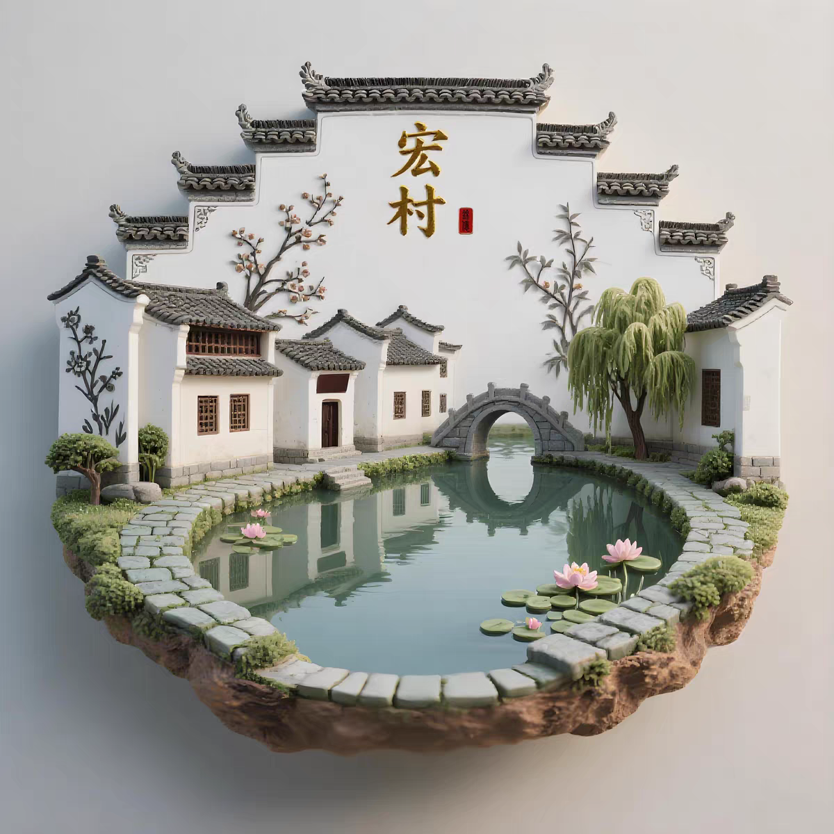 安徽宏村金属冰箱磁贴文创旅游景点纪念收藏品家居装饰品特色礼物