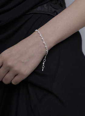 KAMMERHOPA 品牌骷蕾丝系列925银手链小众百搭做旧中性饰品原创新