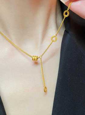 越南纯沙金LOVE小蛮腰项链女轻奢高级感仿真黄金锁骨链送女友礼物