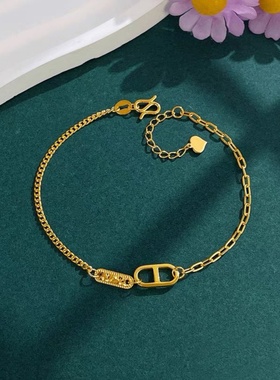 沙金2025新款猪鼻子手链女不掉色