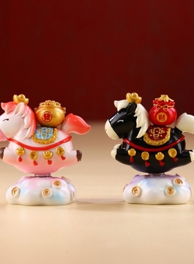 2026马年装饰招财小马摆件工位黑马桌面马到成功马上有钱新年礼物