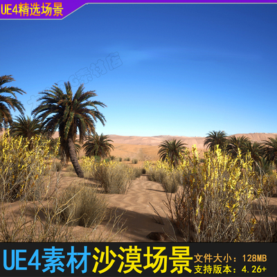 UE4虚幻5沙漠戈壁荒漠植物地形树木仙人掌干旱植被模型