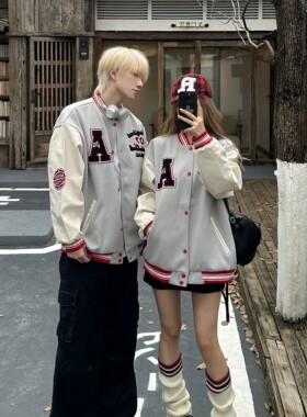 情侣装秋冬季美式潮牌高街棒球服