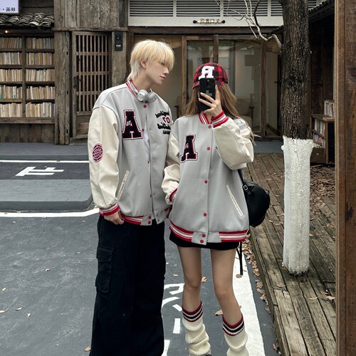 情侣装秋冬季美式潮牌高街棒球服