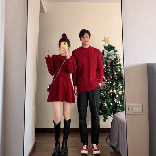圣诞穿搭小众设计感你衣我裙回门