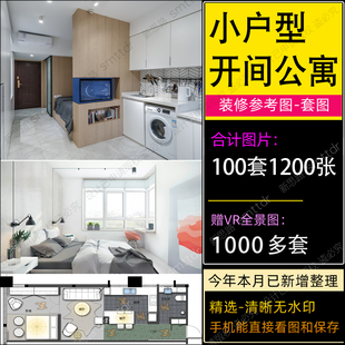 2026小户型公寓开间设计效果图平面图方案房间一居室装修参考图片