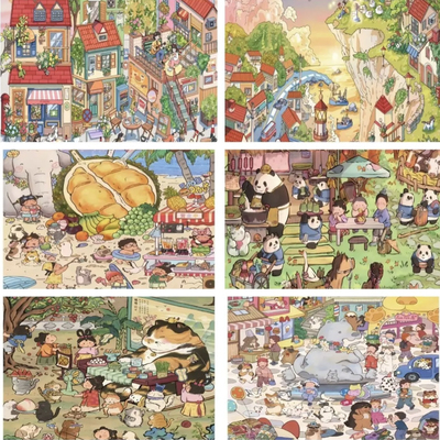 利胜5.0+6.0系列造景贴纸治愈复古微缩场景手工DIY解压3D立体贴纸