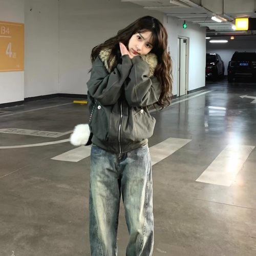 座山雕棉服女2025冬季新款学生款