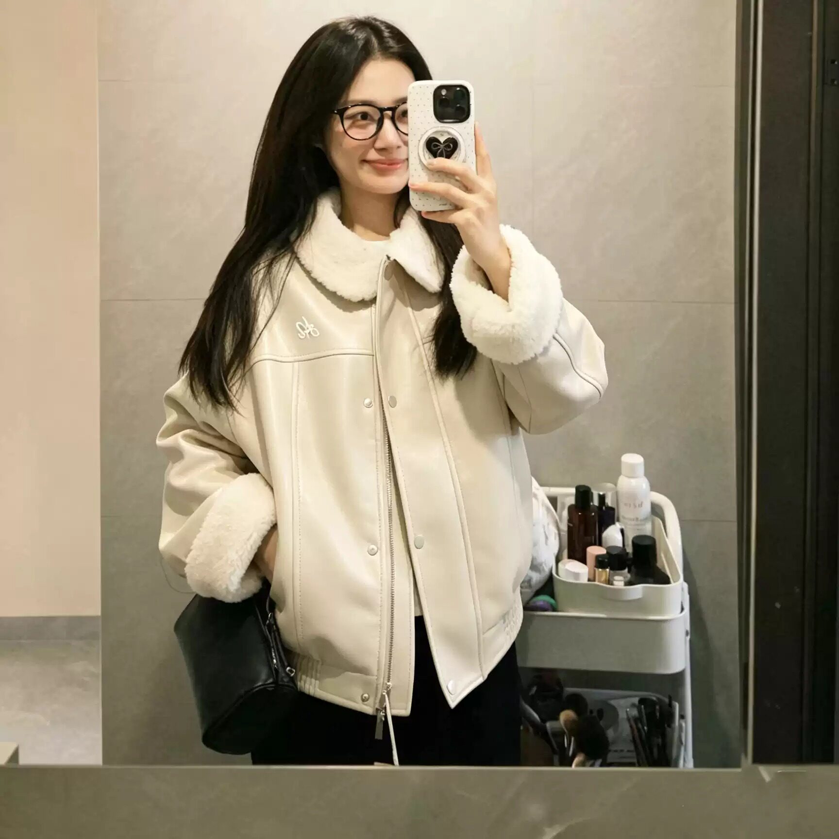 PU皮棉服女2026新款冬季加厚保暖